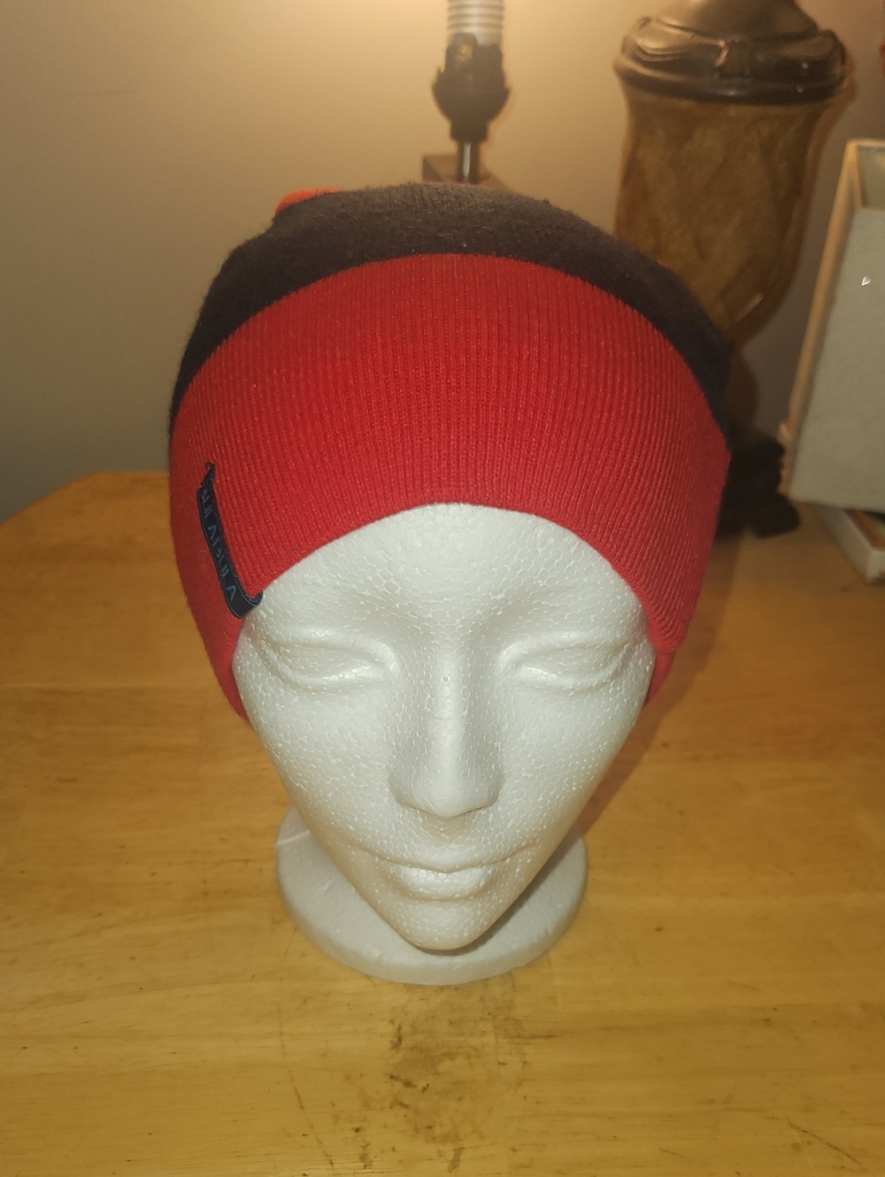 Red and Black Knit Beanie